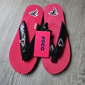 NFL Ladies Atlanta Falcons 9/10 Sequined Flip Flops